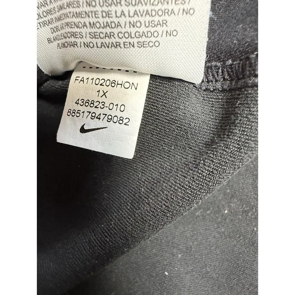 Nike Jacket Womens 1X Black Dri-FIT Full Zip Pockets Mid-Length Moisture Wicking